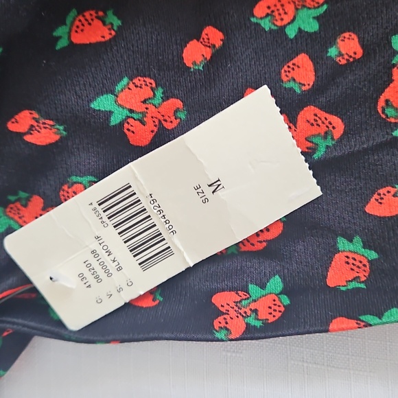Anthropologie The Tilda Black And Red Floral Strawberry Slip Dress - Picture 8 of 8